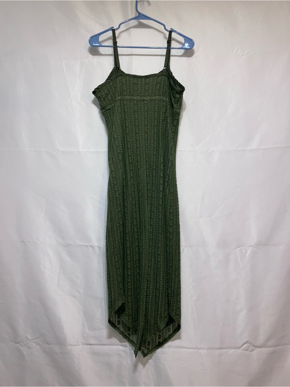 No Boundaries Olive Green High-Low Spaghetti Strap Dress - Picture 5 of 5
